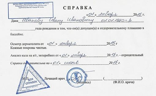 справка в бассейн, срок действия справки в бассейн, какие врачи для бассейна, справка для бассейна взрослому, анализы для бассейна, где получить справку в бассейн, СанПиН 2.1.3678-20